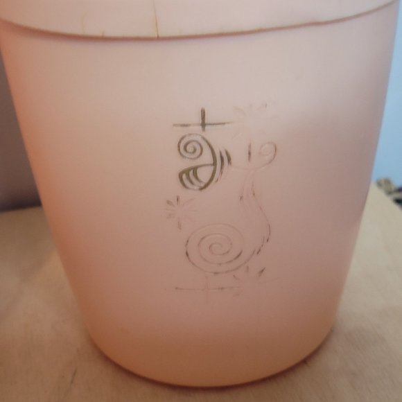 MCM Pink Plastic Canister Set of 3 With Lids Sugar Coffee Tea Nesting Storage - Picture 7 of 13